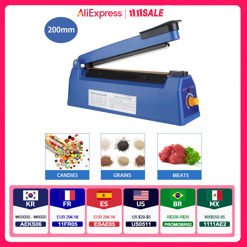 Plastic Bag Impulse Heat Sealer - Macchina termosigillatrice manuale per sigillatrice a