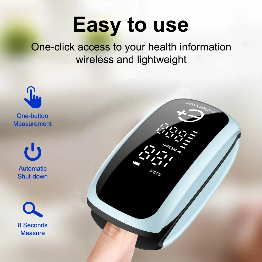 Pulse Oximeter Fingertip Rechargeable - Monitor di saturazione dell'ossigeno nel sangue