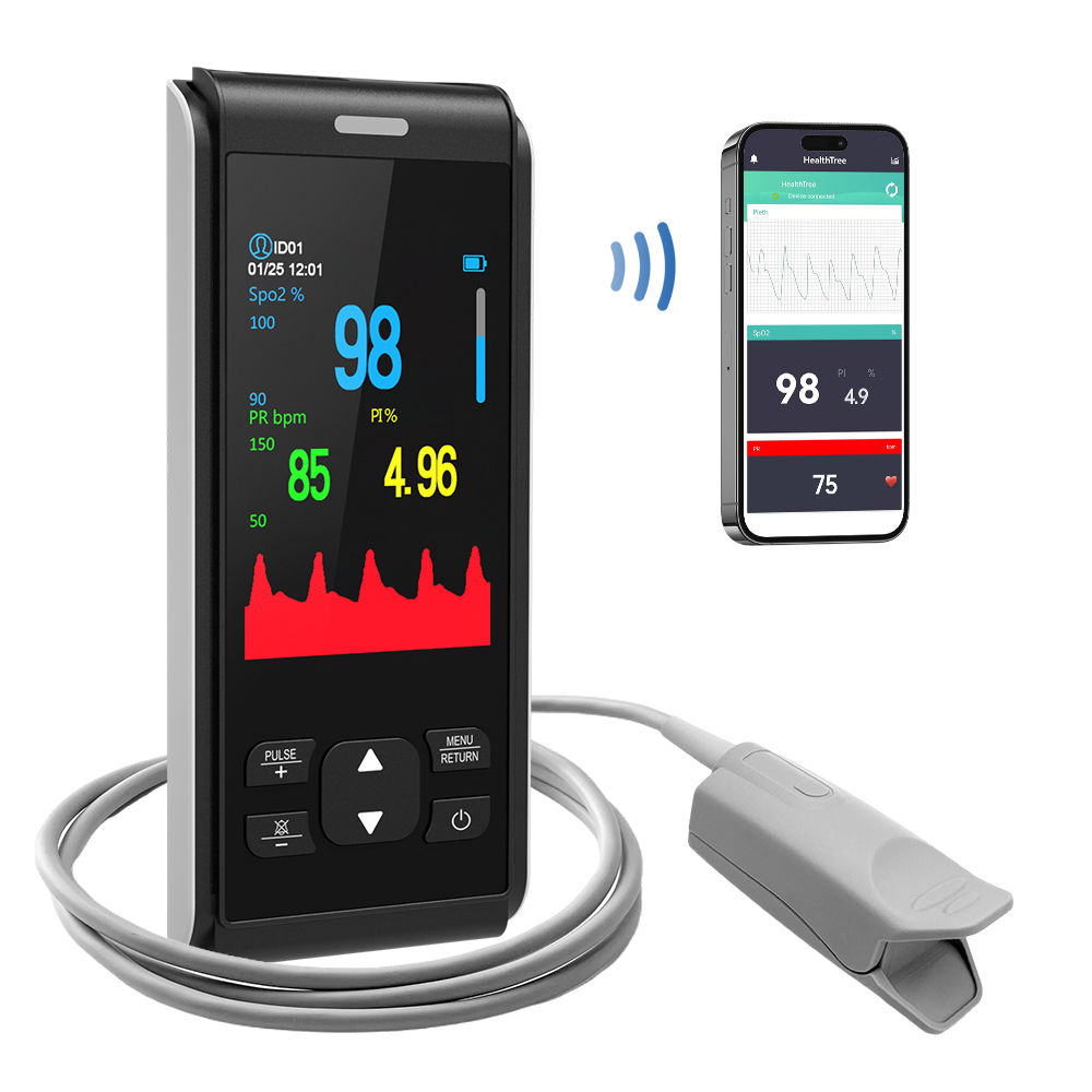 Pulse Oximeter Fingertip Rechargeable - Pulsossimetro portatile HealthTree per pulsossimetro per