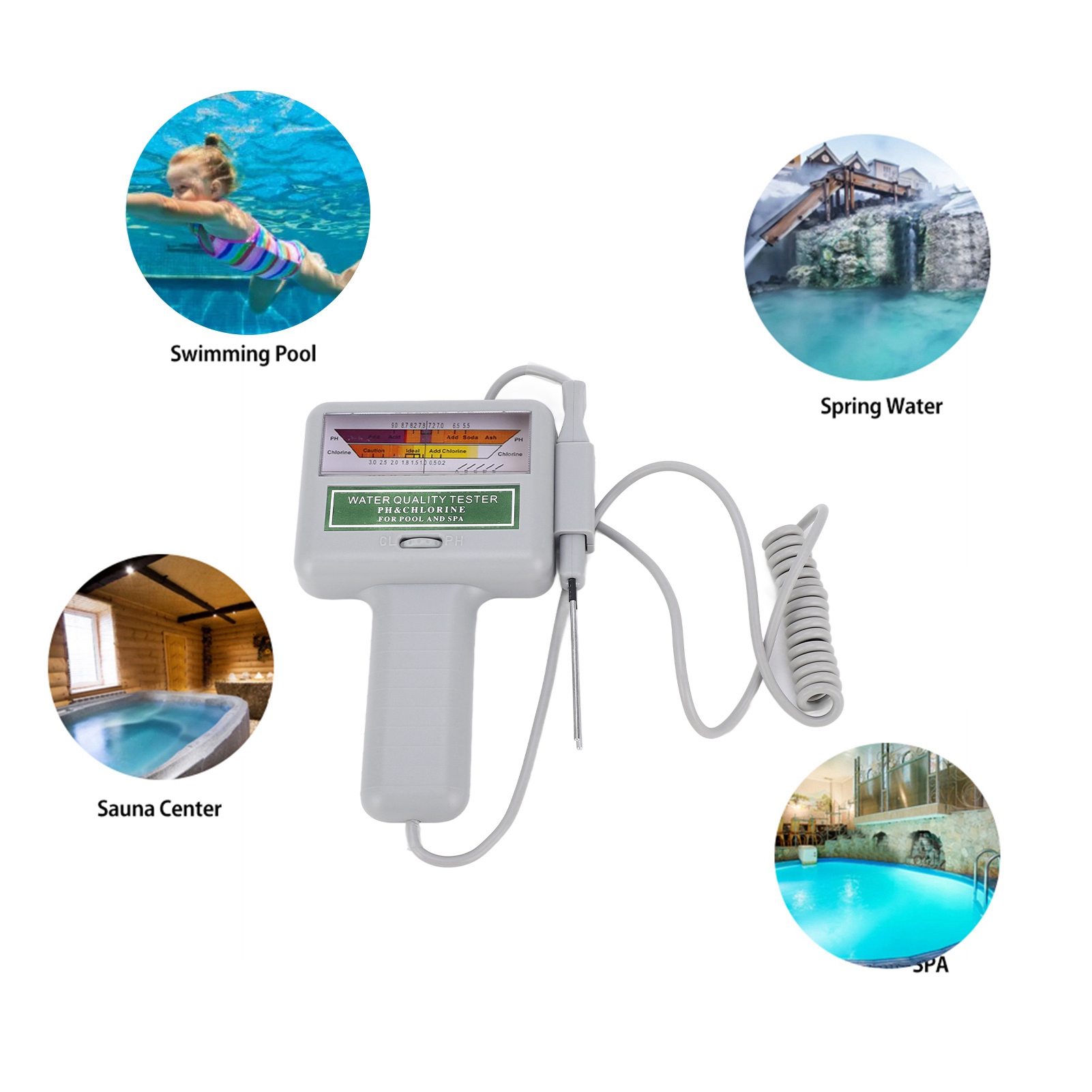Ph Meter Digital Water Tester - Tester Digitale per Acqua di Piscina,