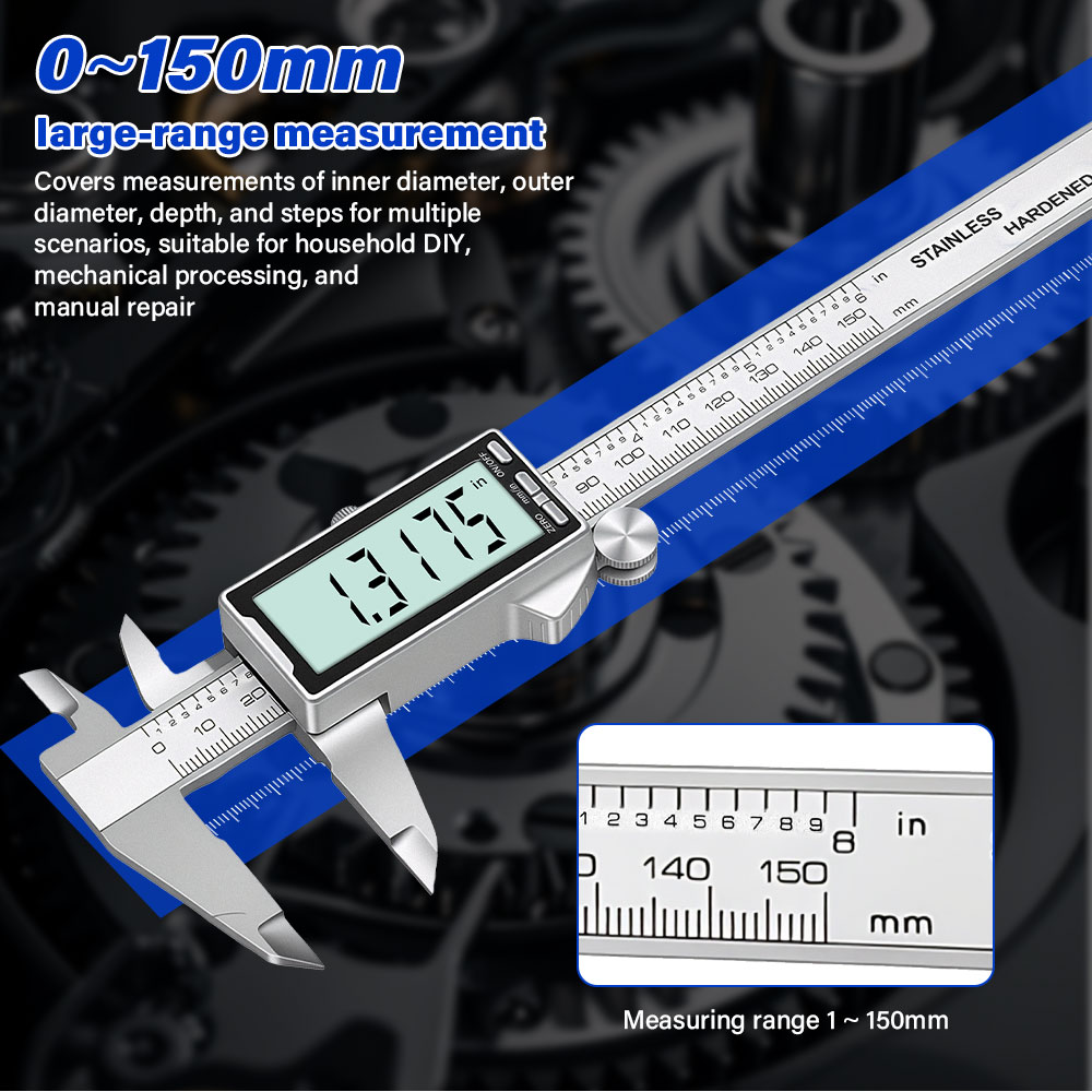 Digital Caliper 150Mm Stainless Steel - Nuovo Calibro Digitale in Acciaio Inox