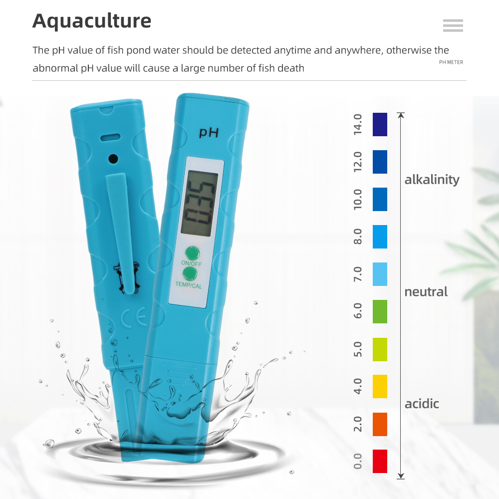 Ph Meter Digital Water Tester - Misuratore di pH Tascabile per Acquario,