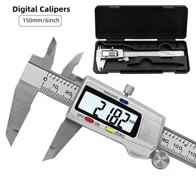 Digital Caliper 150Mm Stainless Steel - Strumento di misurazione Calibro digitale in