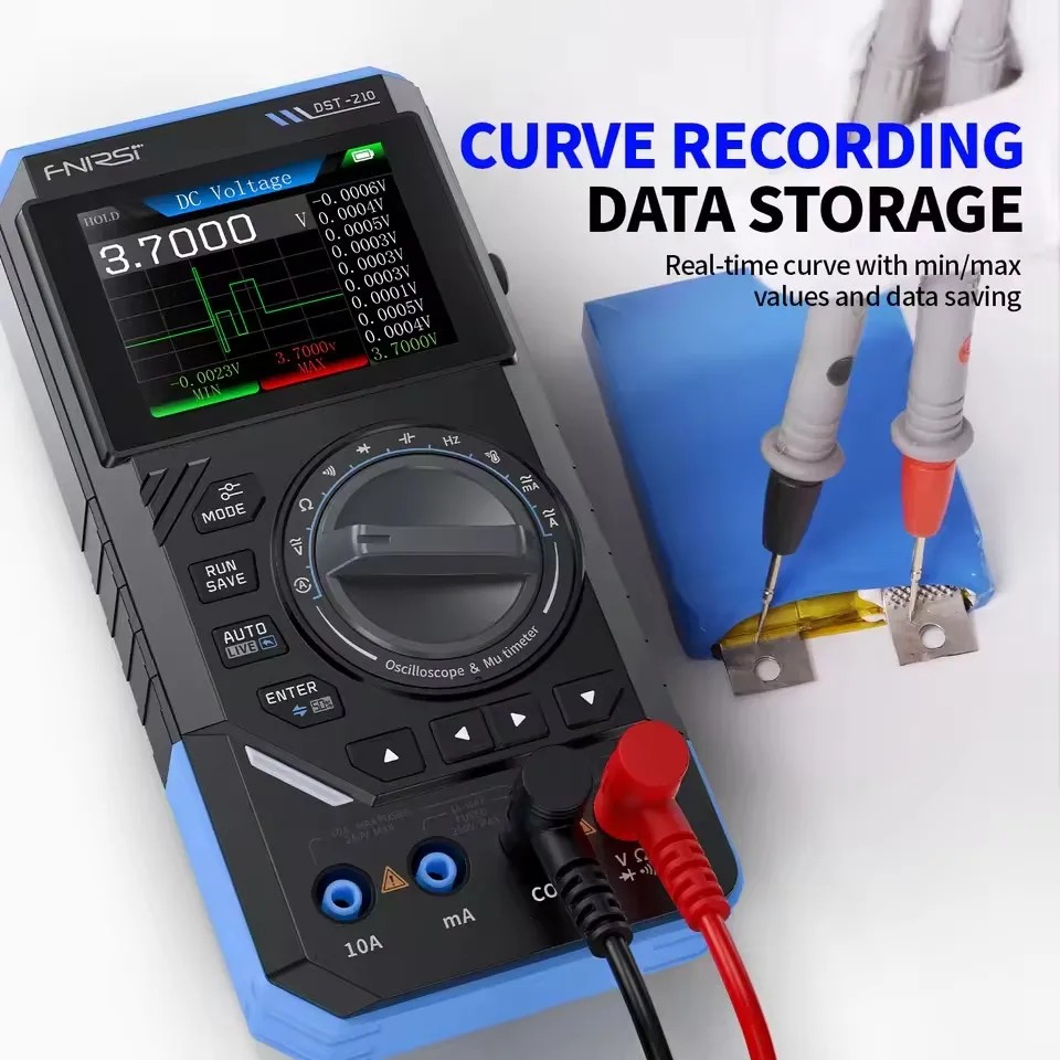 Fnirsi Digital Oscilloscope Handheld - Multimetro Digitale 3-in-1 DST210 con Oscilloscopio