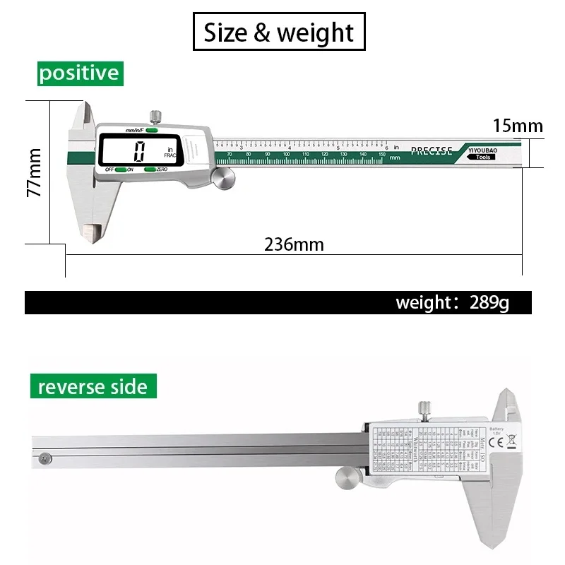 Calibro in acciaio inossidabil - Digital Caliper 150Mm Stainless Steel recensione e prezzo