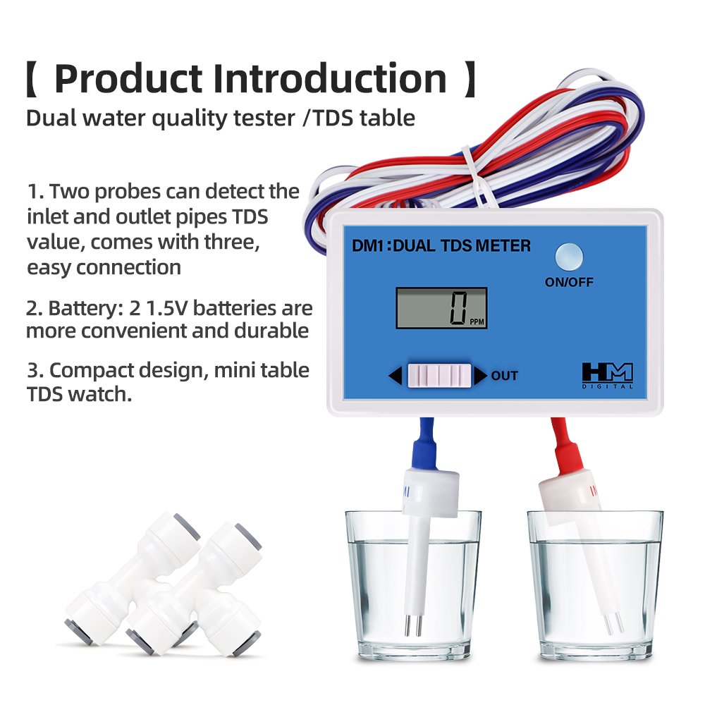 DM1 Dual TDS Tester della qual - Ph Meter Digital Water Tester recensione e prezzo