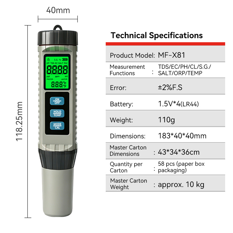 MF-X81 Tester Portatile per la - Ph Meter Digital Water Tester recensione e prezzo